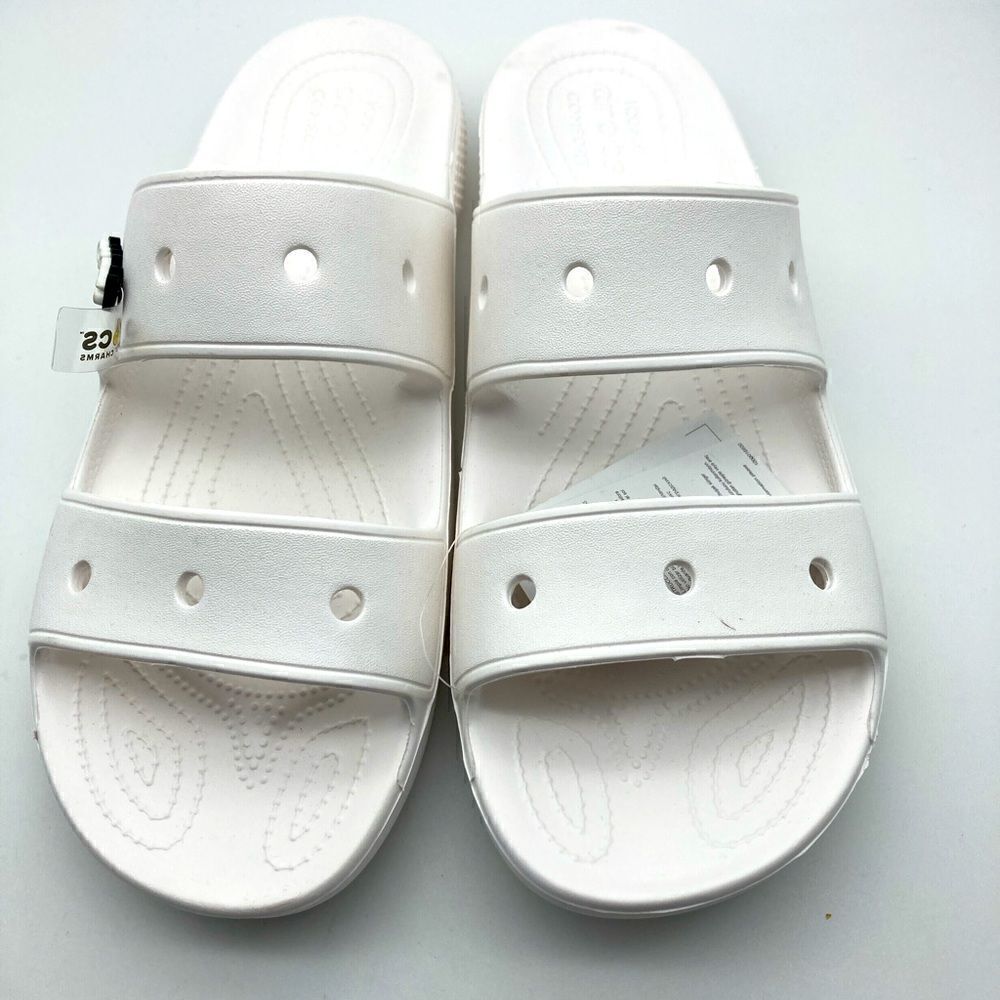 NWT Crocs Classic Unisex White Sandals Size 13/310